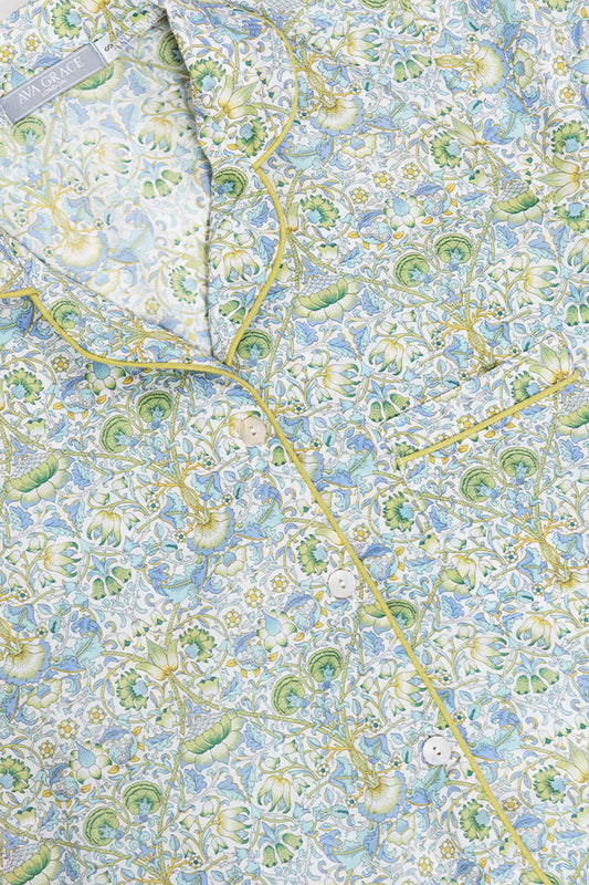 Floral Garden Blue & Green Short Pyjama Set