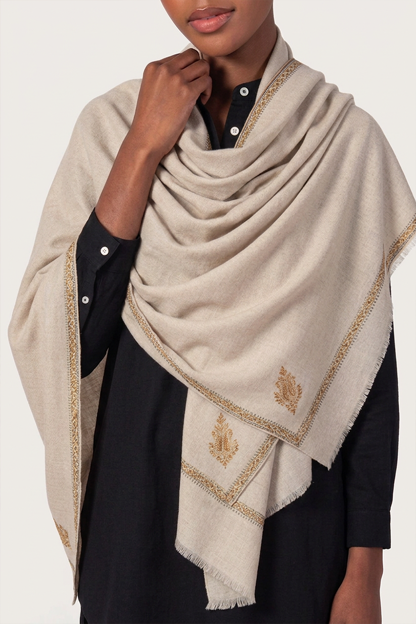 Limited Edition Oatmeal and Turmeric Cashmere Scarf