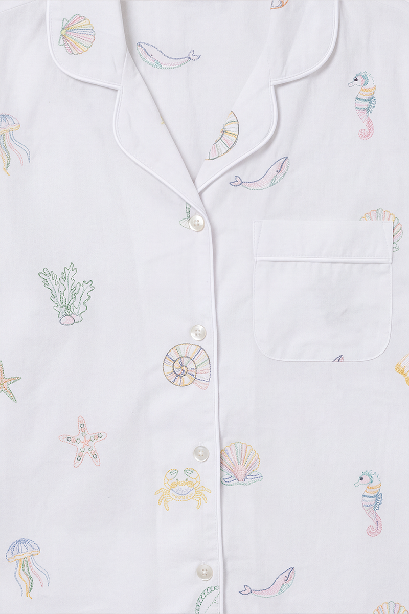Embroidered Shell Short Pyjama Set