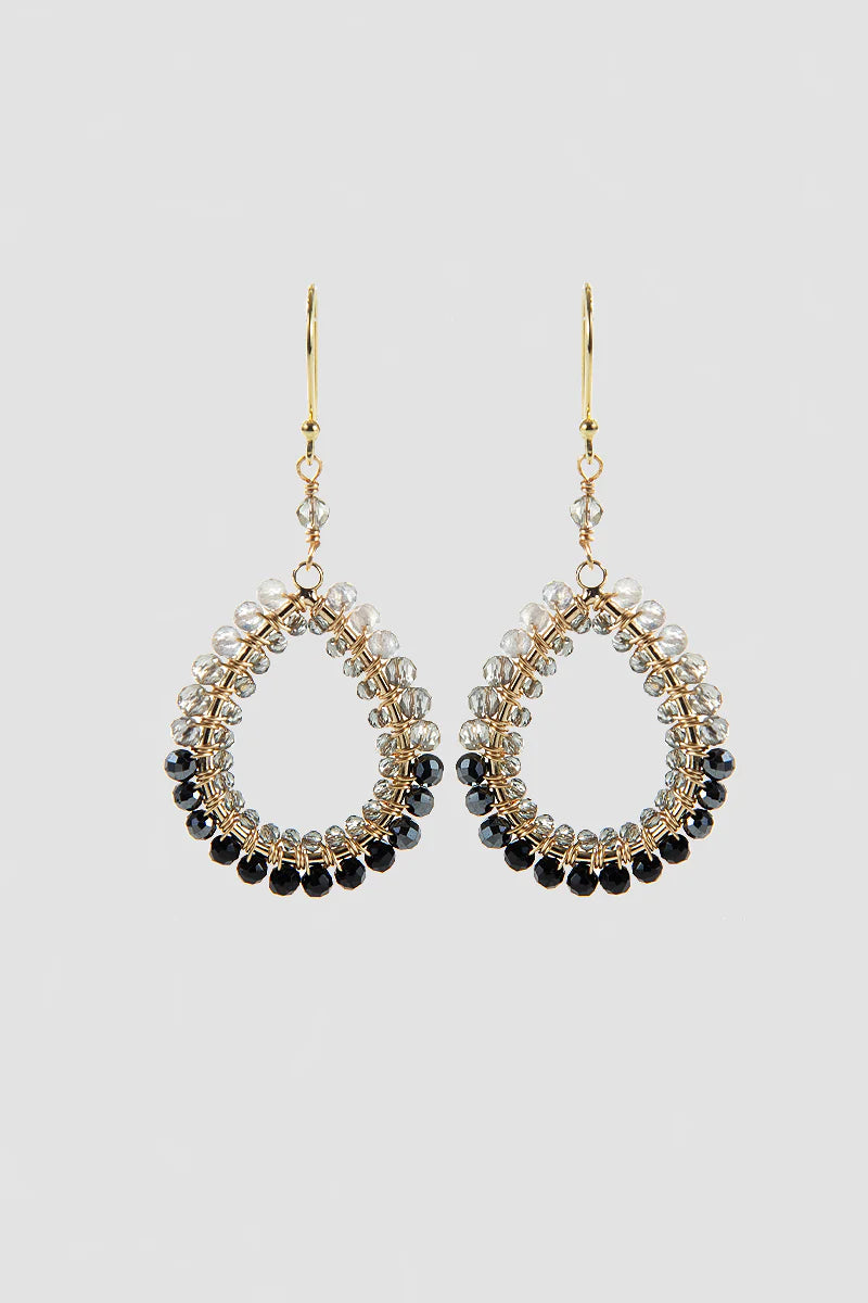 Black Jewel Ombre Teardrop Earrings