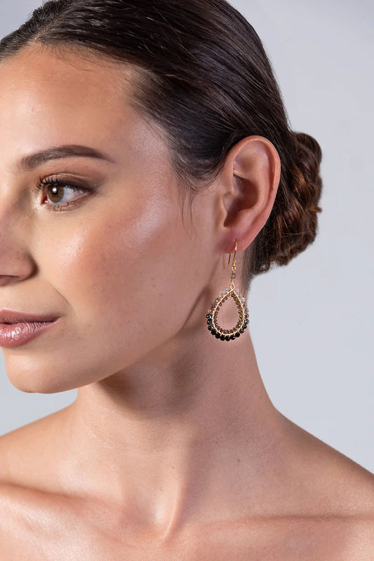 Black Jewel Ombre Teardrop Earrings