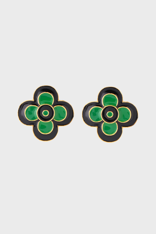 Camellia Collection - Green Stud Earrings