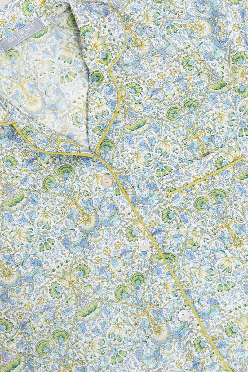 Floral Garden Blue & Green Short Pyjama Set