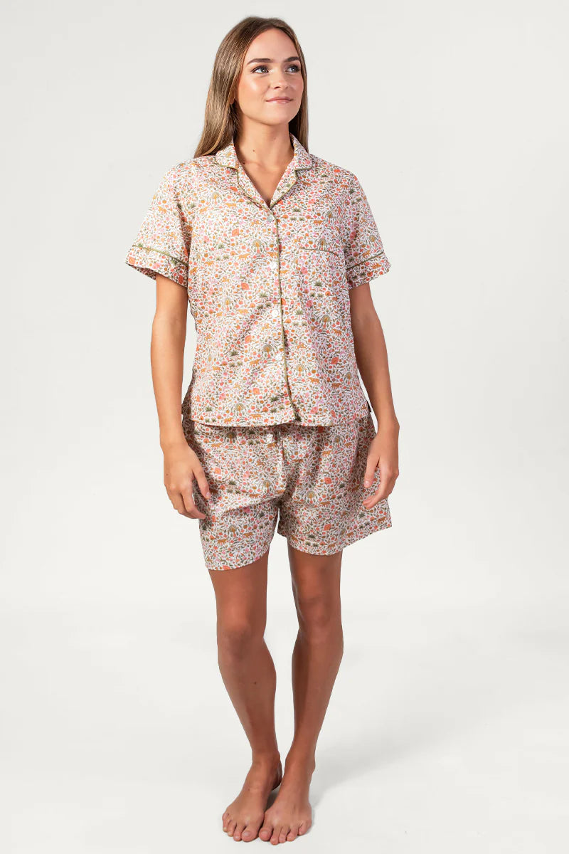 Amara Pink & White Short Pyjama Set