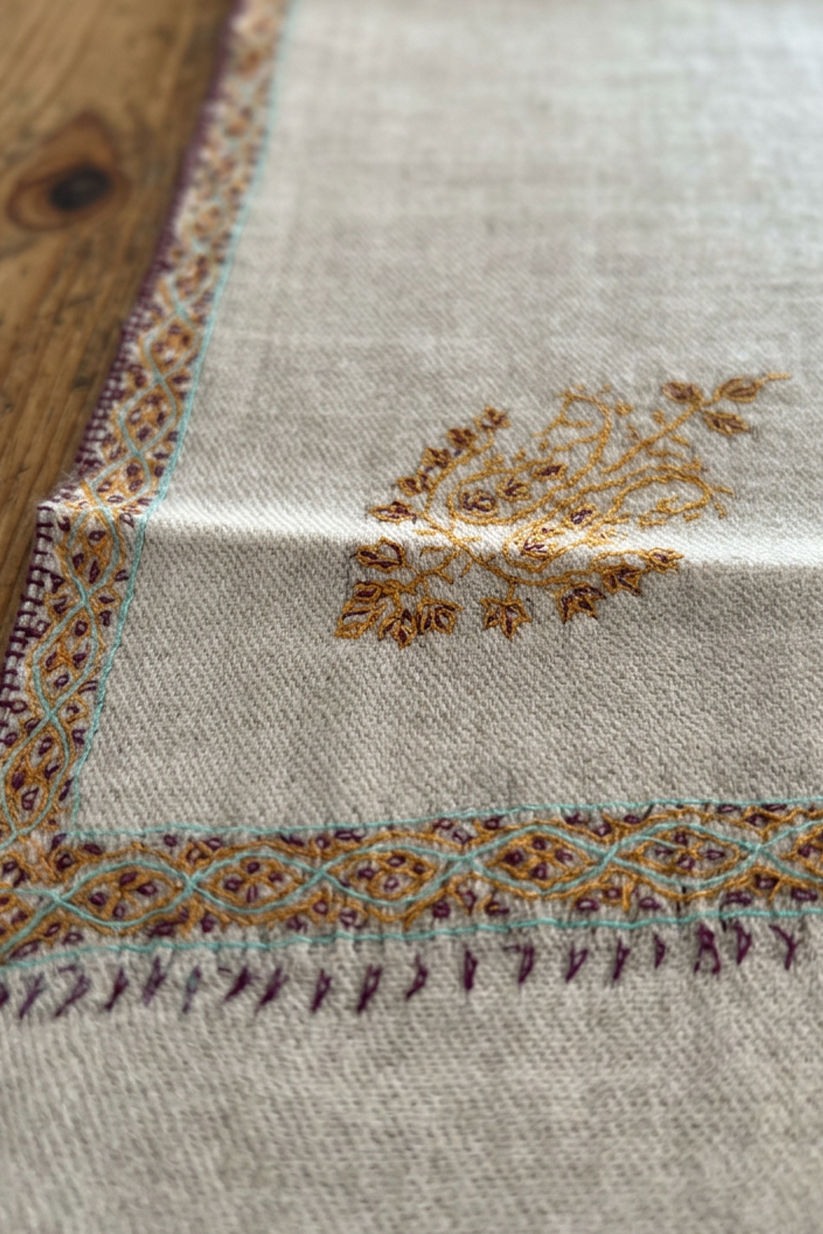 Limited Edition Oatmeal and Turmeric Cashmere Scarf