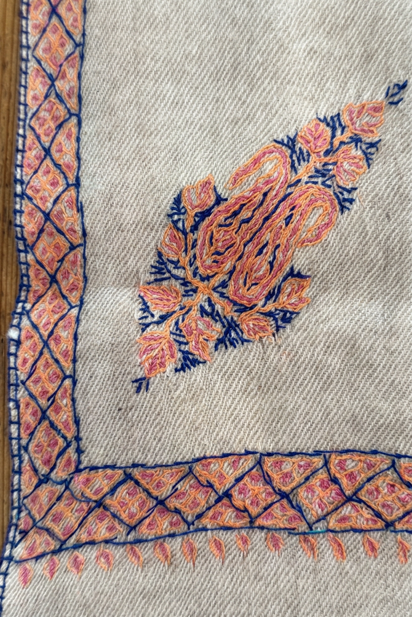 Limited Edition Oatmeal & Pink Cashmere Scarf