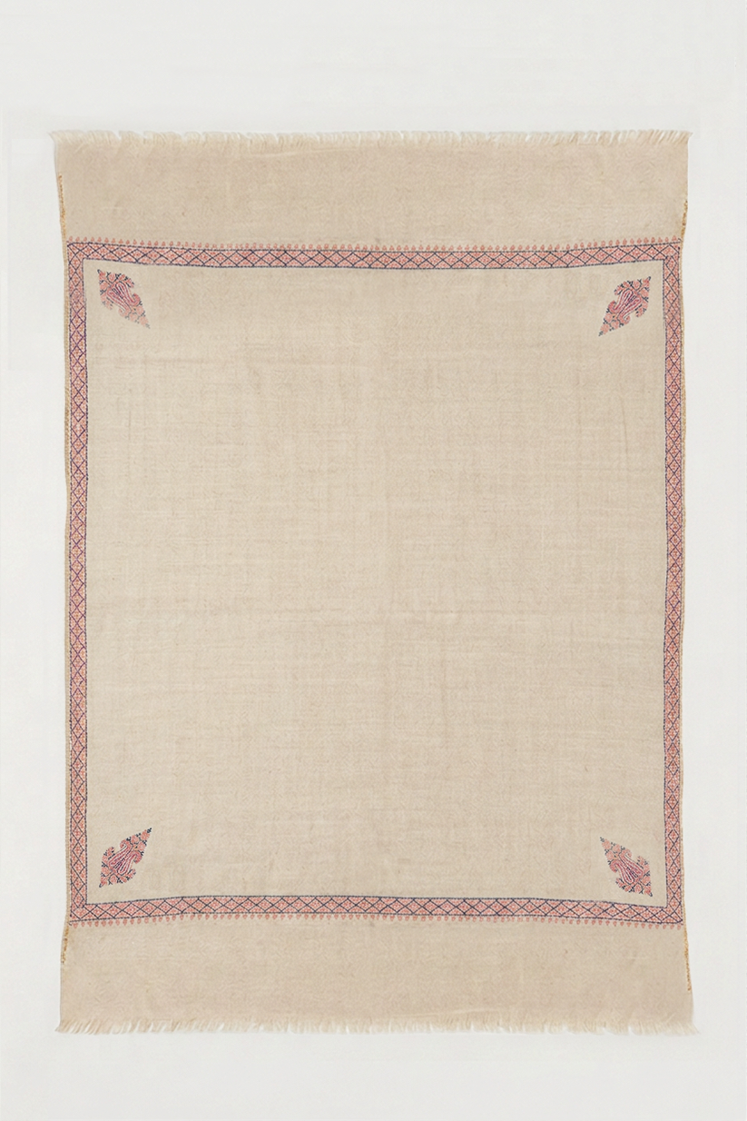 Limited Edition Oatmeal & Pink Cashmere Scarf