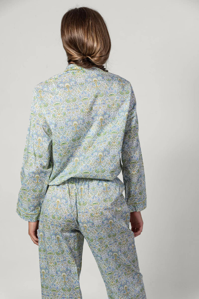 Floral Garden Blue & Green Long Pyjama Set