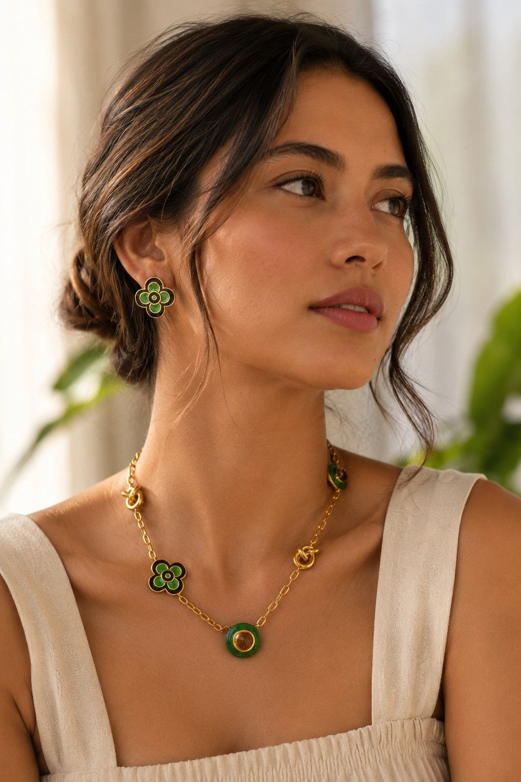 Camellia Necklace - Green