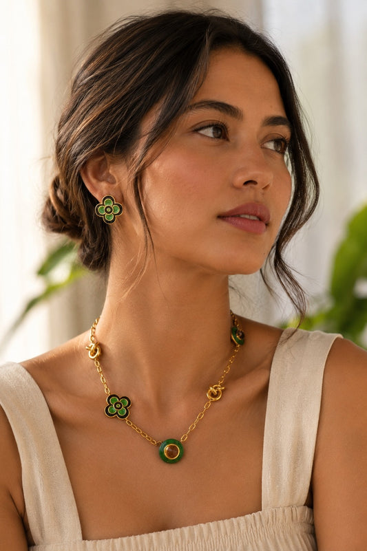 Camellia Necklace - Green