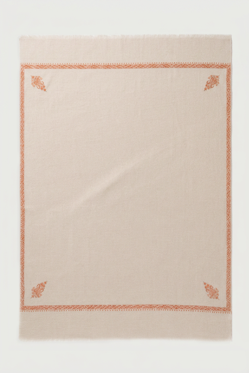 Oatmeal and Saffron Cashmere Scarf