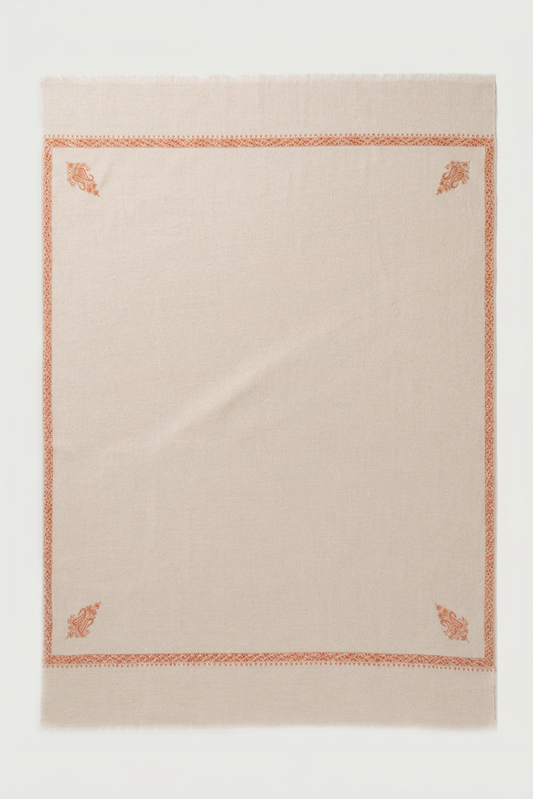 Oatmeal and Saffron Cashmere Scarf