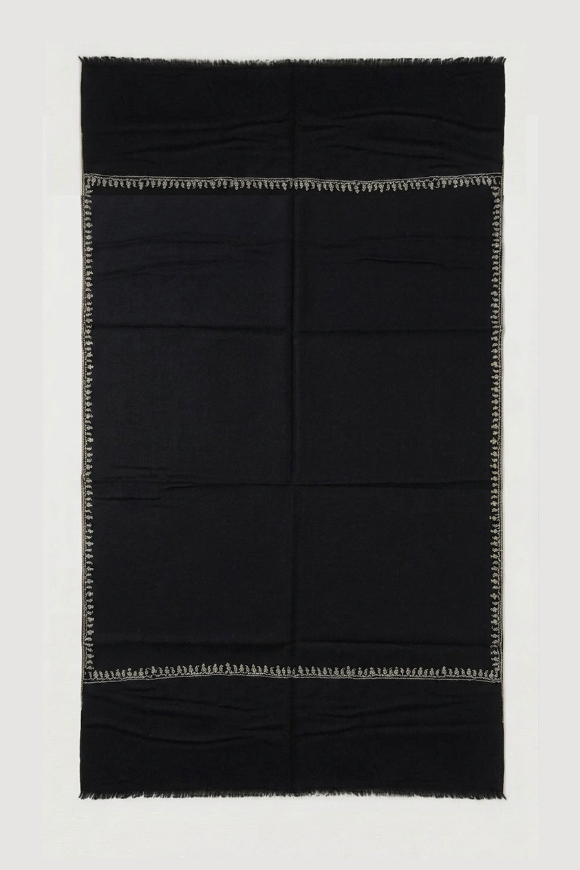 Jet Black Cashmere Scarf