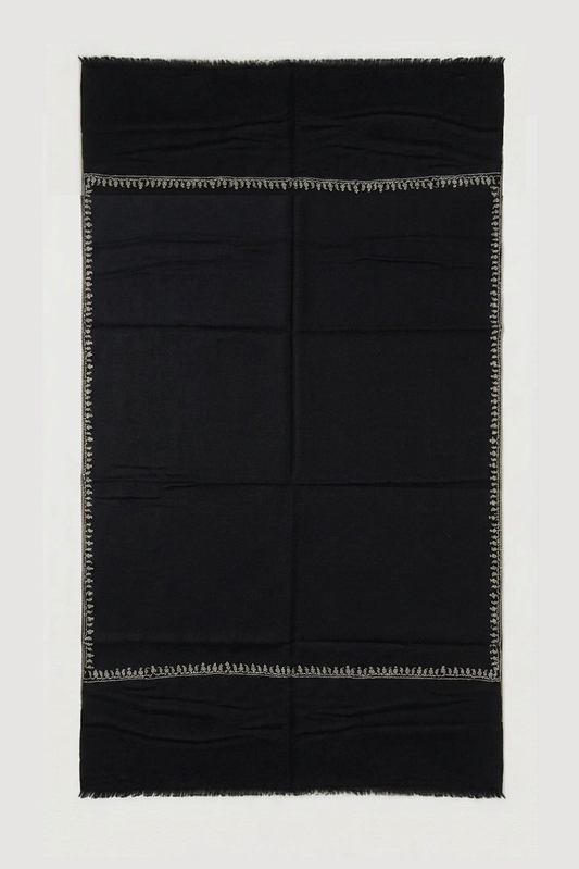 Jet Black Cashmere Scarf